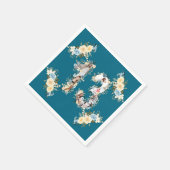 Serviette En Papier Photo turquoise 13e anniversaire Collage Fleur Jau (Coin)