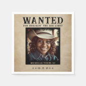 Serviette En Papier Photo vintage Poster Recherché Anniversaire (Devant)