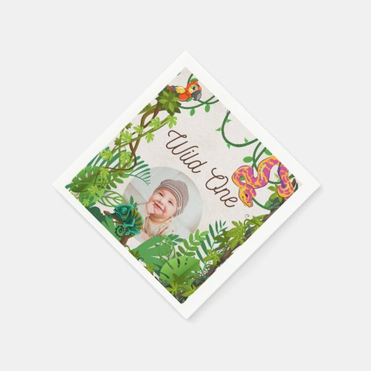 Serviette En Papier Photo Wild One Birthday Napkin (Coin)