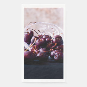 Serviette En Papier Photographie de Cerises Rouges Fraîches