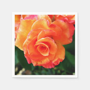 Serviette En Papier Photographie de rose orange vibrante
