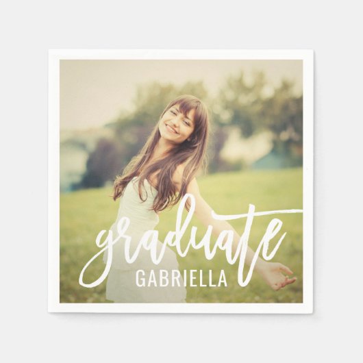 Serviette En Papier Photographie moderne blanche brossée (Devant)