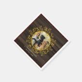 Serviette En Papier Photographie rustique Buffalo Plaid Red Wreath Per (Coin)