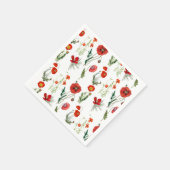 Serviette En Papier Photos de couleur rouge à l'aquarelle (Coin)