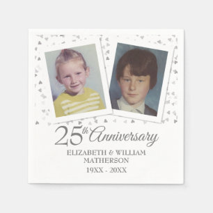 Serviette En Papier Photos d'enfance pour les 25 ans de mariage