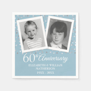 Serviette En Papier Photos d'enfance pour un 60e anniversaire de maria