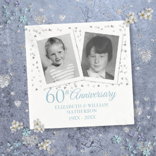 Serviette En Papier Photos d'enfant pour les 60 ans de mariage de diam