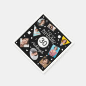 Serviette En Papier Photos Noir Blanc Confetti Nom 30e anniversaire (Coin)