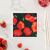 Serviette En Papier Photos rouges sur arrière - plan noir (En situation)