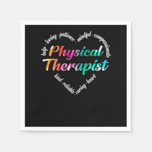 Serviette En Papier Physothérapeute physiothérapeute Coeur Mot C