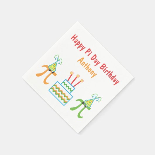 Serviette En Papier Pi Day Anniversaire Papier personnalisé serviettes (Coin)
