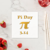 Serviette En Papier Pi Day Gold en blanc (En situation)