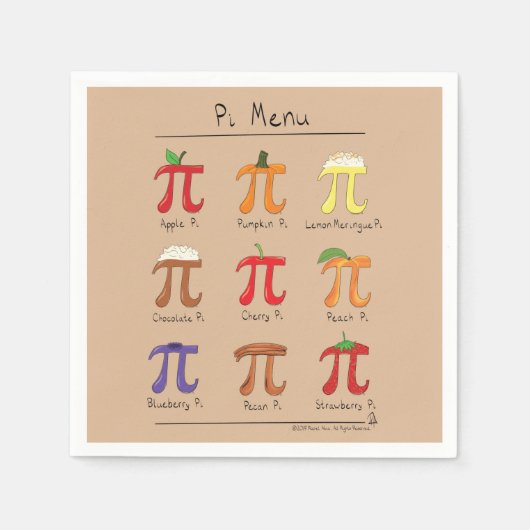 Serviette En Papier Pi Day Menu Cute Funny Math (Devant)