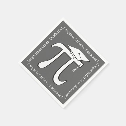 Serviette En Papier Pi Graduation - Math Grad Papier à thème serviette (Coin)