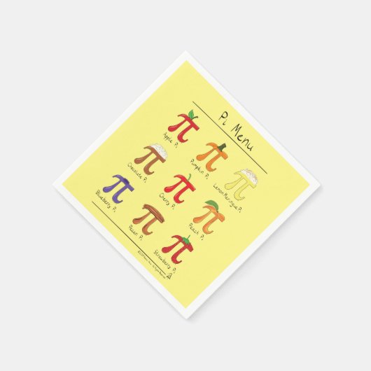 Serviette En Papier Pi Menu Cute Math Pi Day Party Napkins (Coin)
