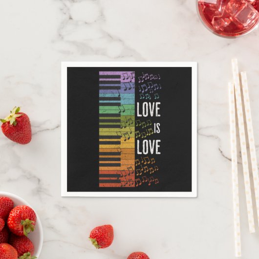 Serviette En Papier piano arc-en-ciel (En situation)