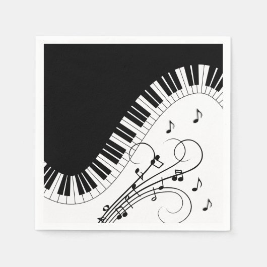 Serviette En Papier Piano Keyboard Music Design (Devant)