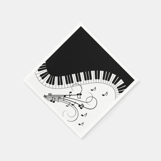Serviette En Papier Piano Keyboard Music Design (Coin)