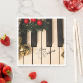Serviette En Papier Piano Keys Noël Garland & Bells (En situation)