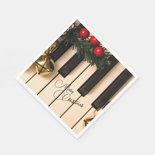 Serviette En Papier Piano Keys Noël Garland & Bells (Coin)