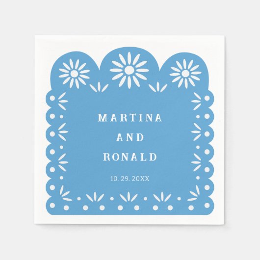 Serviette En Papier PICADO DE PEAU MEXICAIN Bleu (Devant)