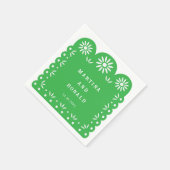 SERVIETTE EN PAPIER PICADO DE PEAU MEXICAIN VERT (Coin)