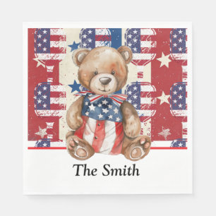 Serviette En Papier Pickleball American thème pour le 4 juillet
