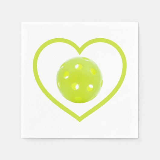 Serviette En Papier pickleball amour boule de cornichon jaune (Devant)