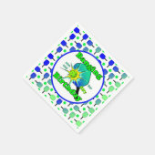 Serviette En Papier Pickleball Anniversaire Bleu Vert Paddle Ball Beng (Coin)
