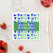 Serviette En Papier Pickleball Anniversaire Bleu Vert Paddle Ball Beng (En situation)
