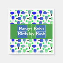 Pickleball Anniversaire Bleu Vert Paddle Ball Beng