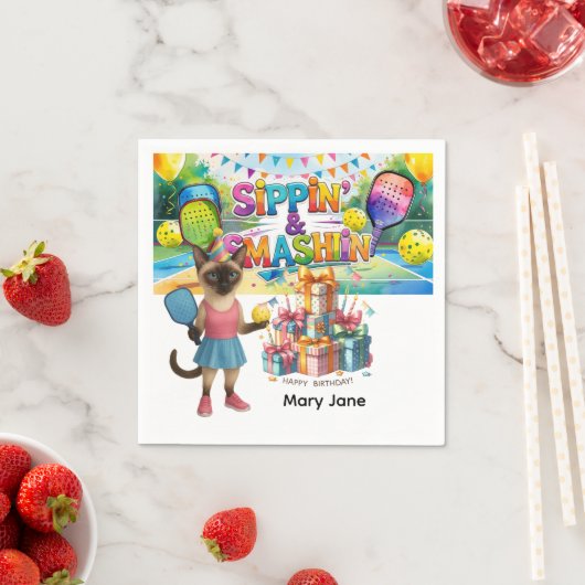 Serviette En Papier Pickleball Anniversaire Fête thème (En situation)