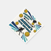 Serviette En Papier Pickleball Anniversaire Joueur Vintage rétro (Coin)