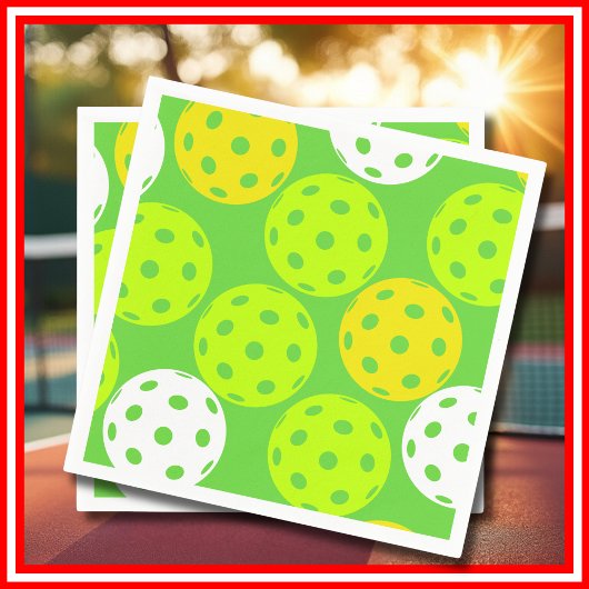 Serviette En Papier Pickleball Anniversaire Soirée Sport Vert