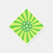 Serviette En Papier Pickleball Anniversaire Vert RETRO Stripes Sports (Coin)