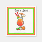 Serviette En Papier Pickleball Bachelorette Mariage Dinks & Boissons (Devant)