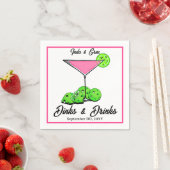Serviette En Papier Pickleball Bridal Shower Dinks & Drinks Cosmo (En situation)