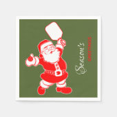 Serviette En Papier Pickleball classique Père Noël Noël vert (Devant)