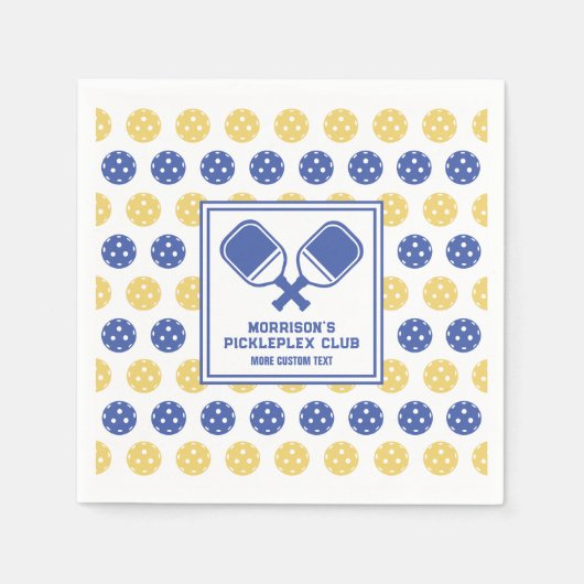 Serviette En Papier Pickleball Club Jardin Pickleball Court Texte pers (Devant)