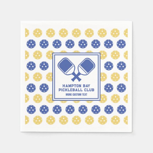 Serviette En Papier Pickleball Club Jardin Pickleball Court Texte pers (Devant)