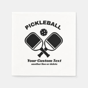 Serviette En Papier Pickleball Club Pickleball Paddle & Ball Custom