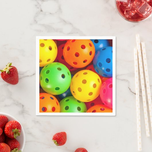 Serviette En Papier Pickleball coloré (En situation)