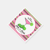 Serviette En Papier Pickleball Cosmo Dinks & Drinks Rose à Carreaux (Coin)