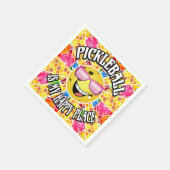 Serviette En Papier Pickleball est mon endroit heureux - Graphisme col (Coin)