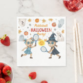 Serviette En Papier Pickleball Halloween Party avec paddle et balle (En situation)