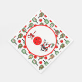 Serviette En Papier Pickleball Joie Noël Party Red Green Paddles (Coin)