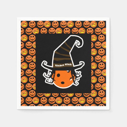Serviette En Papier Pickleball Kitchen Sorcière mignonne Pickleball Ha (Devant)