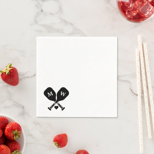 Serviette En Papier Pickleball Love (En situation)