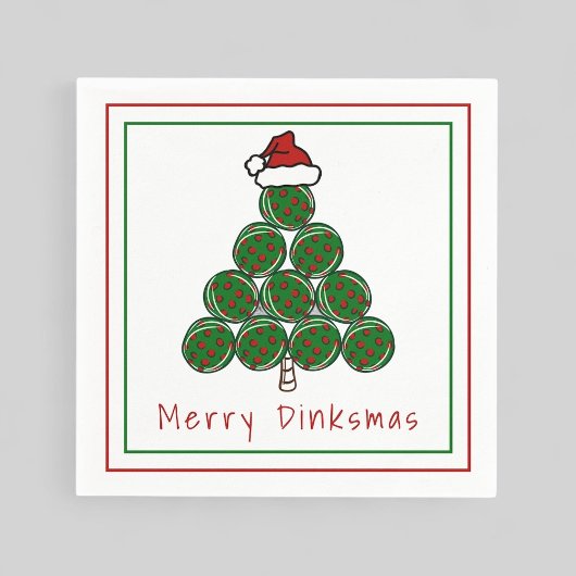 Serviette En Papier Pickleball Noël Arbre Joyeux Dinksmas Fête