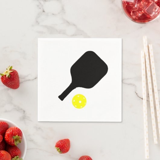 Serviette En Papier Pickleball paddle & ball (En situation)